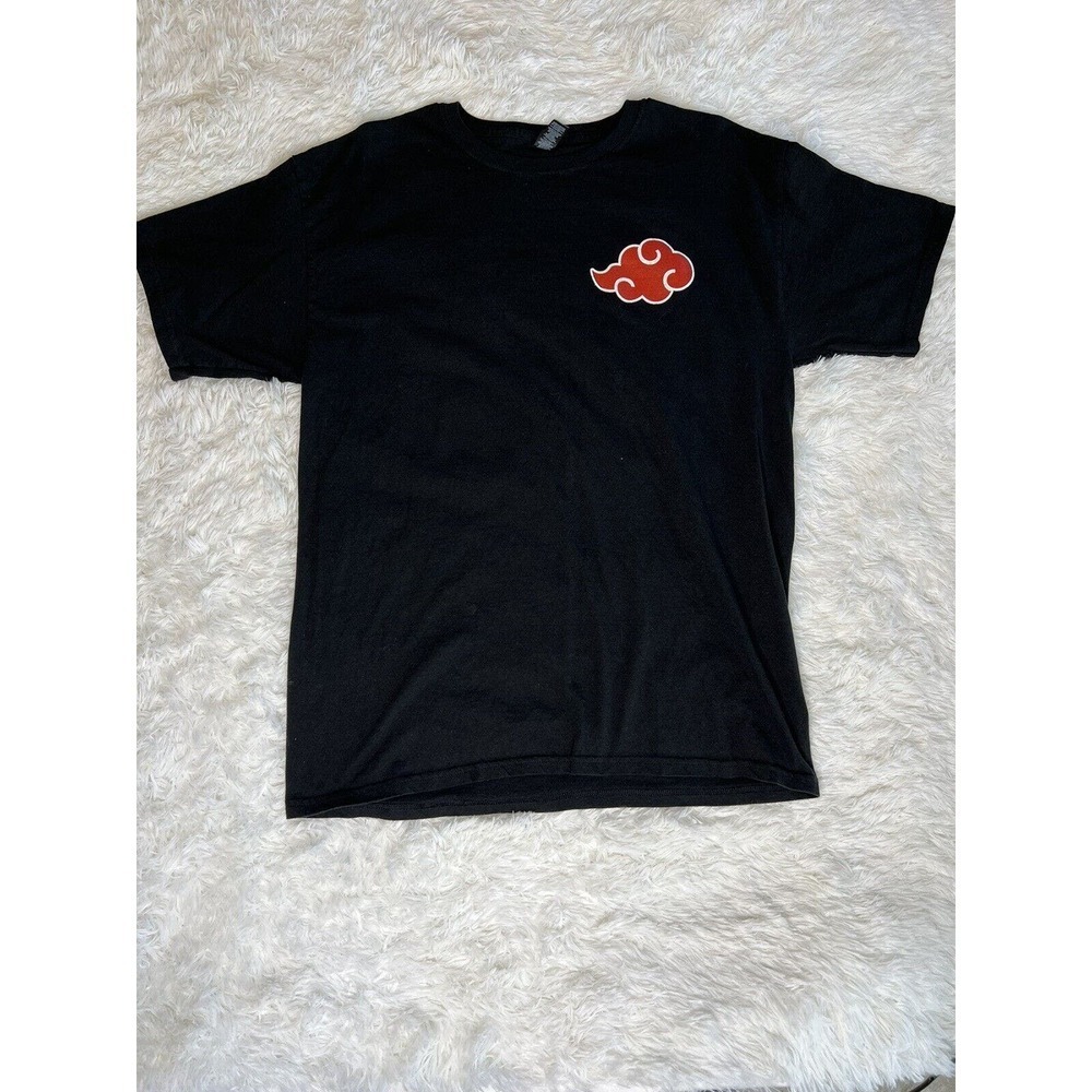 M&O‎ Gold Men's "Akatsuki" Naruto Black T-Shirt Red Clouds Size L